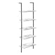 I 3685 Bookcase - 72"H Ladder White Marble / Black Metal - Furniture Depot (7881122840824)