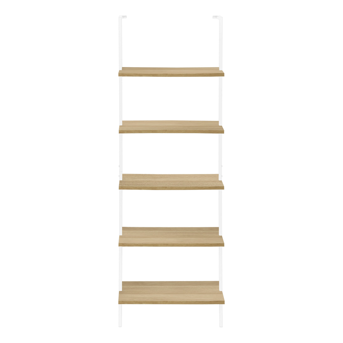 I 3686 Bookcase - 72"H Ladder Natural / White Metal - Furniture Depot