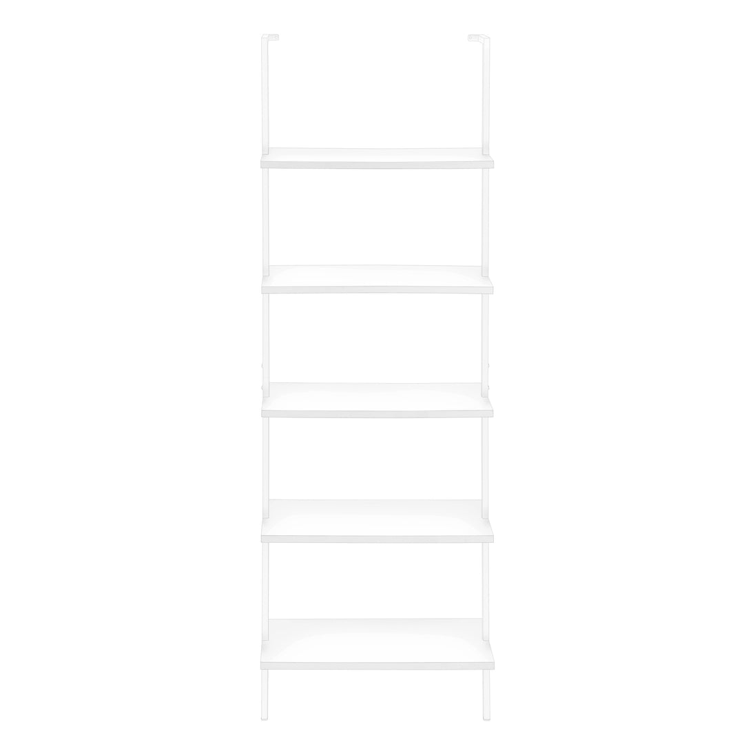 I 3687 Bookcase - 72"H Ladder White / White Metal - Furniture Depot (7881122971896)