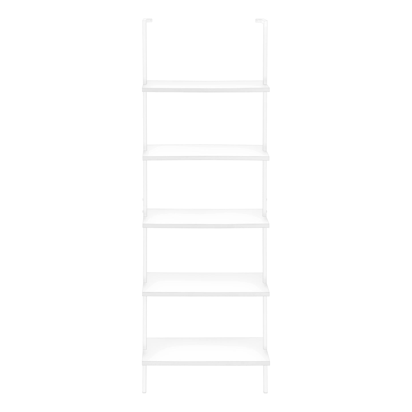 I 3687 Bookcase - 72"H Ladder White / White Metal - Furniture Depot (7881122971896)