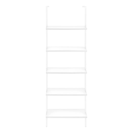 I 3687 Bookcase - 72"H Ladder White / White Metal - Furniture Depot (7881122971896)