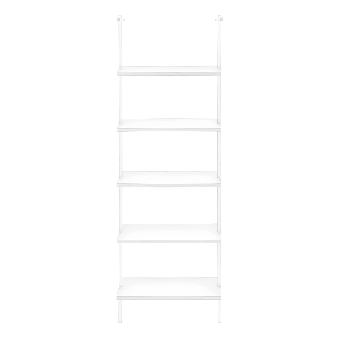 I 3687 Bookcase - 72"H Ladder White / White Metal - Furniture Depot (7881122971896)