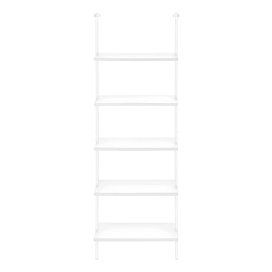 I 3687 Bookcase - 72"H Ladder White / White Metal - Furniture Depot (7881122971896)