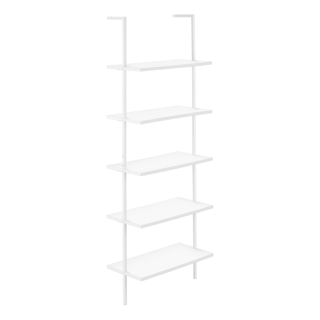 I 3687 Bookcase - 72"H Ladder White / White Metal - Furniture Depot (7881122971896)