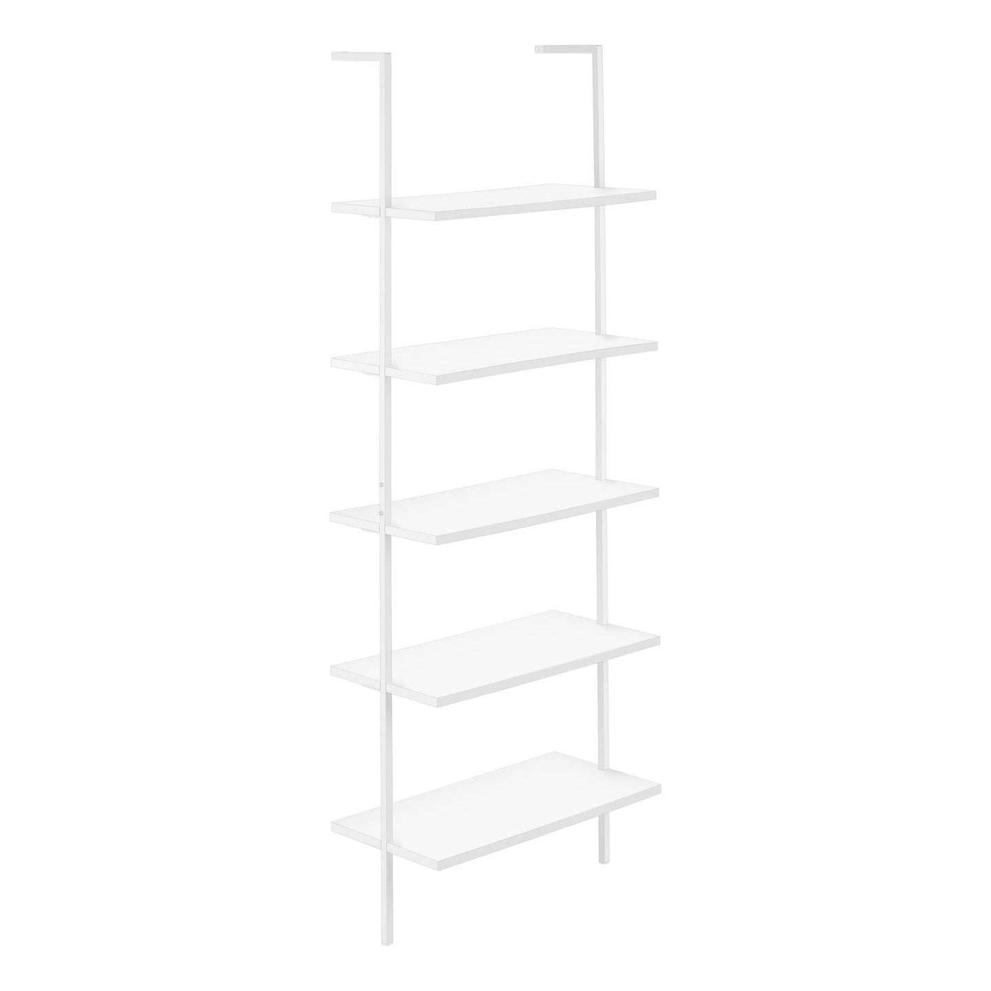 I 3687 Bookcase - 72"H Ladder White / White Metal - Furniture Depot (7881122971896)