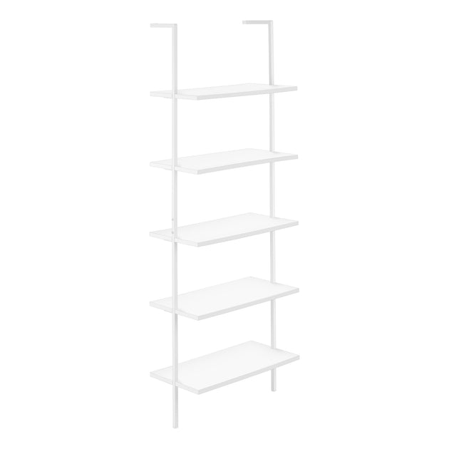 I 3687 Bookcase - 72"H Ladder White / White Metal - Furniture Depot (7881122971896)