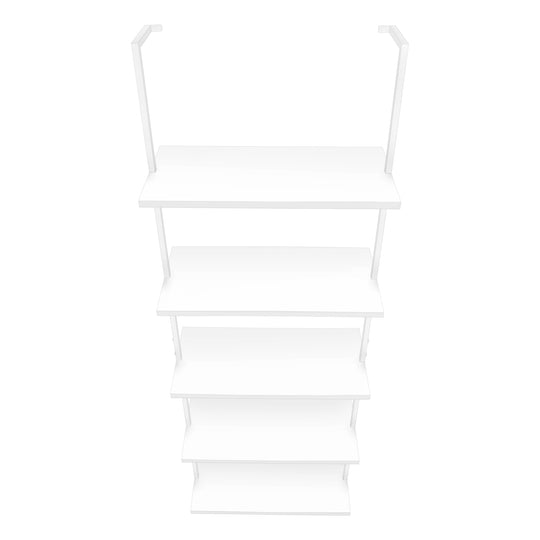 I 3687 Bookcase - 72"H Ladder White / White Metal - Furniture Depot (7881122971896)