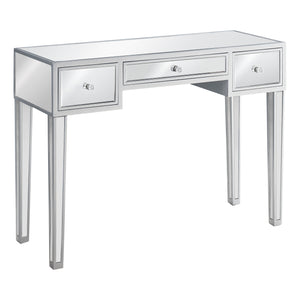 I 3735 Accent Table - 42"L / Mirror / Silver With Storage - Furniture Depot (7881123201272)