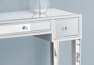 I 3735 Accent Table - 42"L / Mirror / Silver With Storage - Furniture Depot (7881123201272)