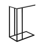 I 3760 Accent Table - 25"H / White / Black Metal - Furniture Depot (7881123332344)