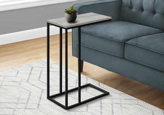 I 3762 Accent Table - 25"H / Grey / Black Metal - Furniture Depot (7881123463416)