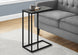 I 3765 Accent Table - 25"H / Grey Stone-Look / Black Metal - Furniture Depot (7881123561720)