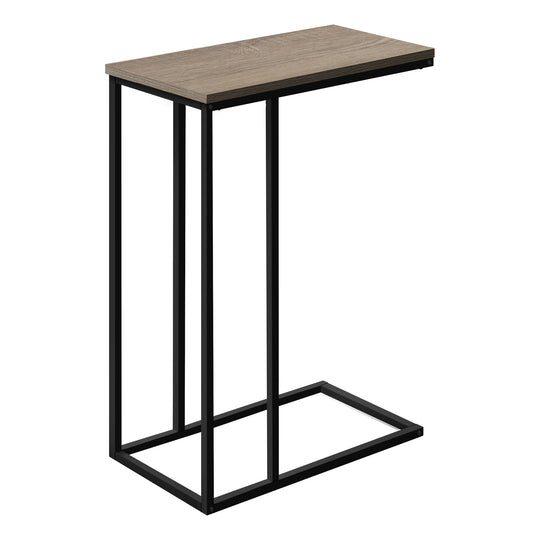 I 3766 Accent Table - 25"H / Dark Taupe / Black Metal - Furniture Depot (7881123594488)