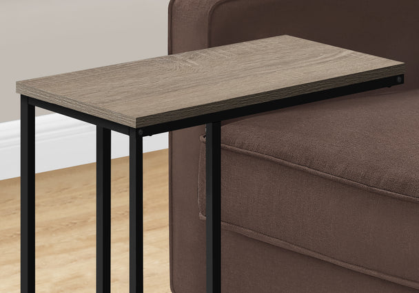 I 3766 Accent Table - 25"H / Dark Taupe / Black Metal - Furniture Depot (7881123594488)