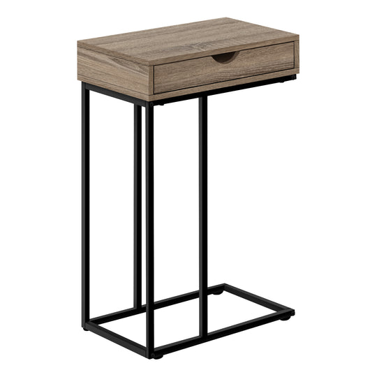 I 3771 Accent Table - 25"H / Dark Taupe / Black Metal - Furniture Depot (7881123660024)