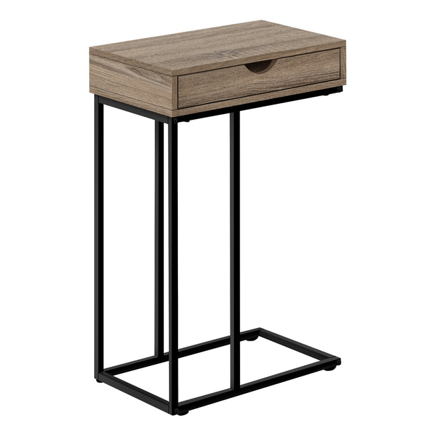 I 3771 Accent Table - 25"H / Dark Taupe / Black Metal - Furniture Depot (7881123660024)