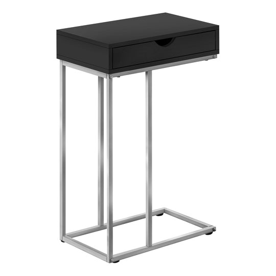 I 3773 Accent Table - 25"H / Black / Silver Metal - Furniture Depot (7881123758328)