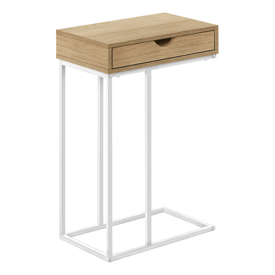 I 3775 Accent Table - 25"H / Natural / White Metal - Furniture Depot (7881123823864)