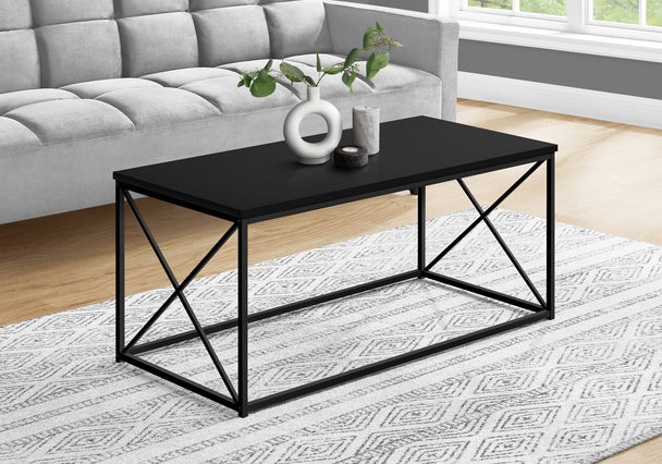 I 3781 Coffee Table - 40"L / Black / Black Metal - Furniture Depot (7881123889400)