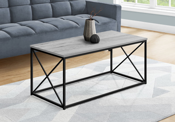 I 3782 Coffee Table - 40"L / Grey / Black Metal - Furniture Depot (7881123922168)