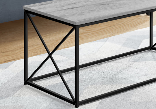 I 3782 Coffee Table - 40"L / Grey / Black Metal - Furniture Depot (7881123922168)