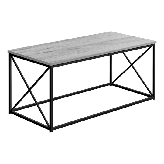 I 3782 Coffee Table - 40"L / Grey / Black Metal - Furniture Depot (7881123922168)