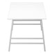 I 3790 Coffee Table - 40"L / White / Silver Metal - Furniture Depot