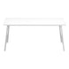 I 3790 Coffee Table - 40"L / White / Silver Metal - Furniture Depot