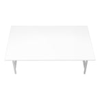 I 3790 Coffee Table - 40"L / White / Silver Metal - Furniture Depot