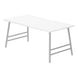 I 3790 Coffee Table - 40"L / White / Silver Metal - Furniture Depot