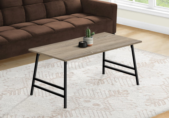 I 3792 Coffee Table - 40"L / Dark Taupe / Black Metal - Furniture Depot (7881124151544)