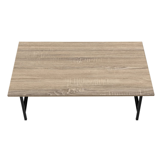 I 3792 Coffee Table - 40"L / Dark Taupe / Black Metal - Furniture Depot (7881124151544)