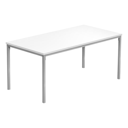 I 3795 Coffee Table - 40"L / White / Silver Metal - Furniture Depot (7881124184312)