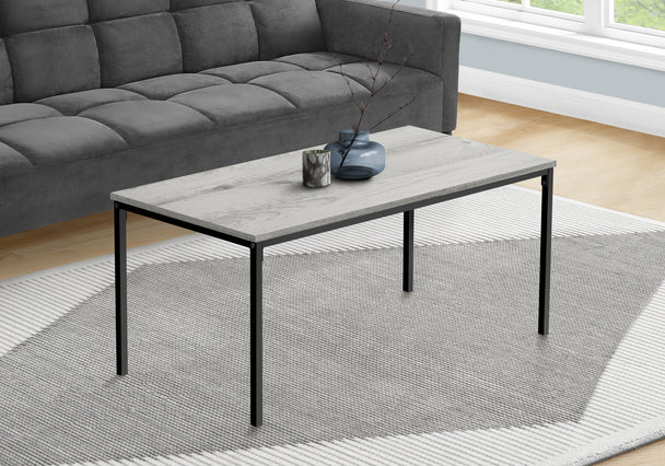 I 3796 Coffee Table - 40"L / Grey / Black Metal - Furniture Depot (7881124217080)