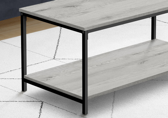 I 3801 Coffee Table - 40"L / Grey / Black Metal - Furniture Depot