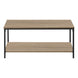 I 3802 Coffee Table - 40"L / Dark Taupe / Black Metal - Furniture Depot (7881124348152)