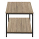 I 3802 Coffee Table - 40"L / Dark Taupe / Black Metal - Furniture Depot (7881124348152)