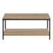 I 3802 Coffee Table - 40"L / Dark Taupe / Black Metal - Furniture Depot (7881124348152)