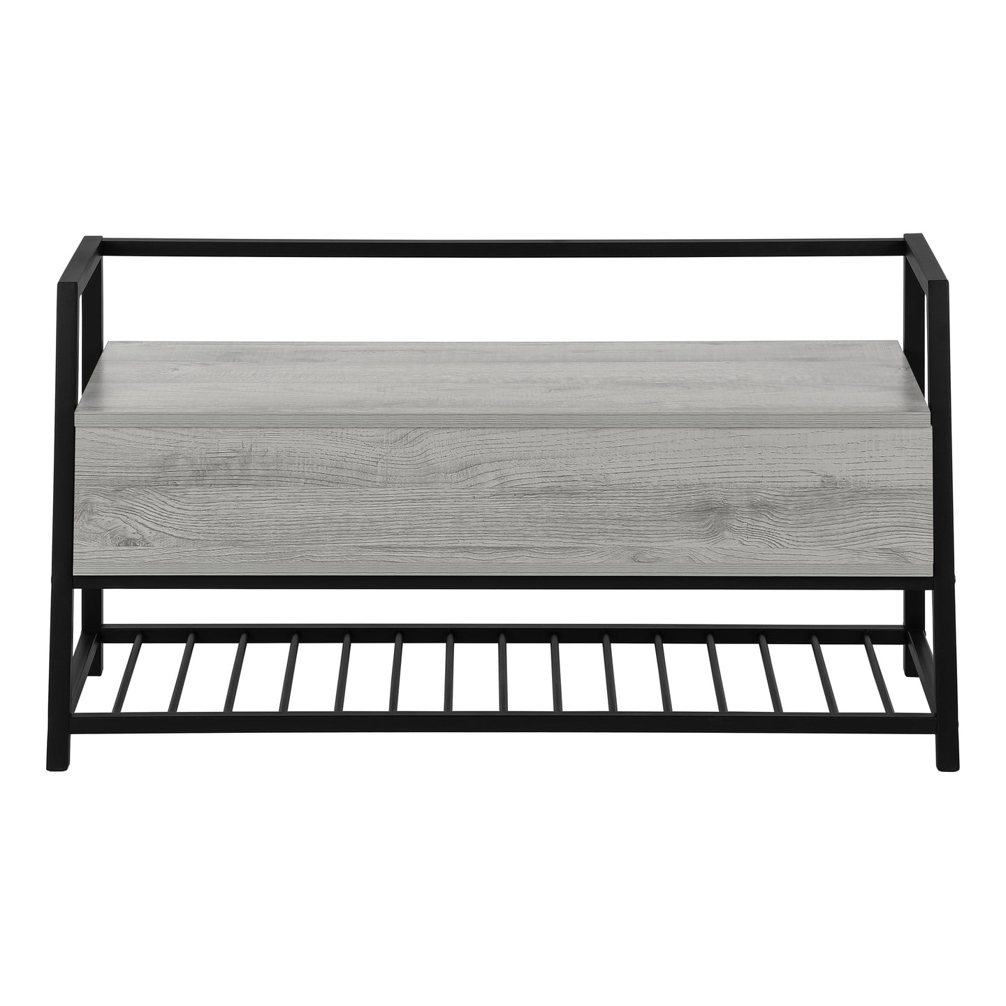 I 4500 Bench - 42"L / Grey Storage / Black Metal - Furniture Depot (7881124380920)