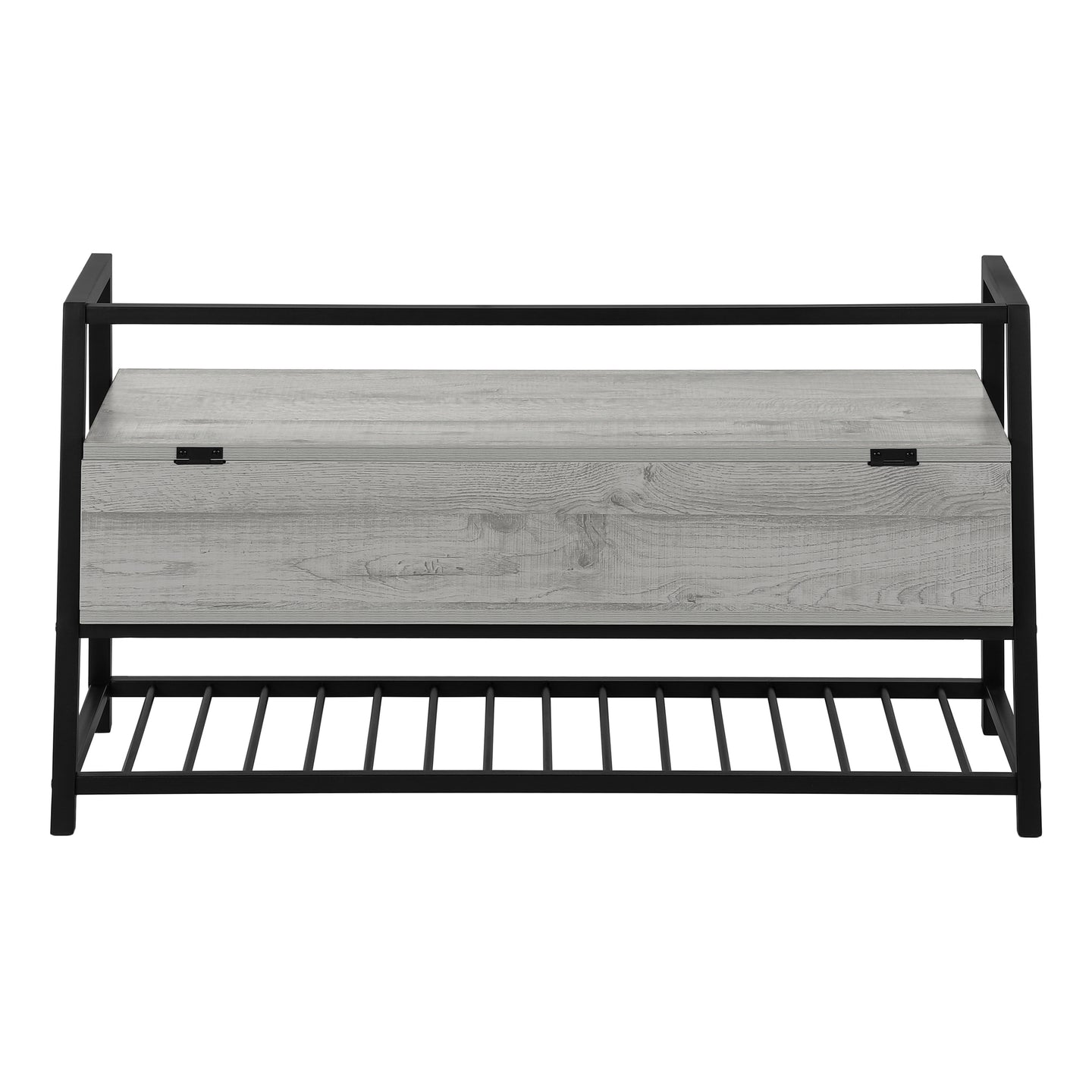 I 4500 Bench - 42"L / Grey Storage / Black Metal - Furniture Depot (7881124380920)