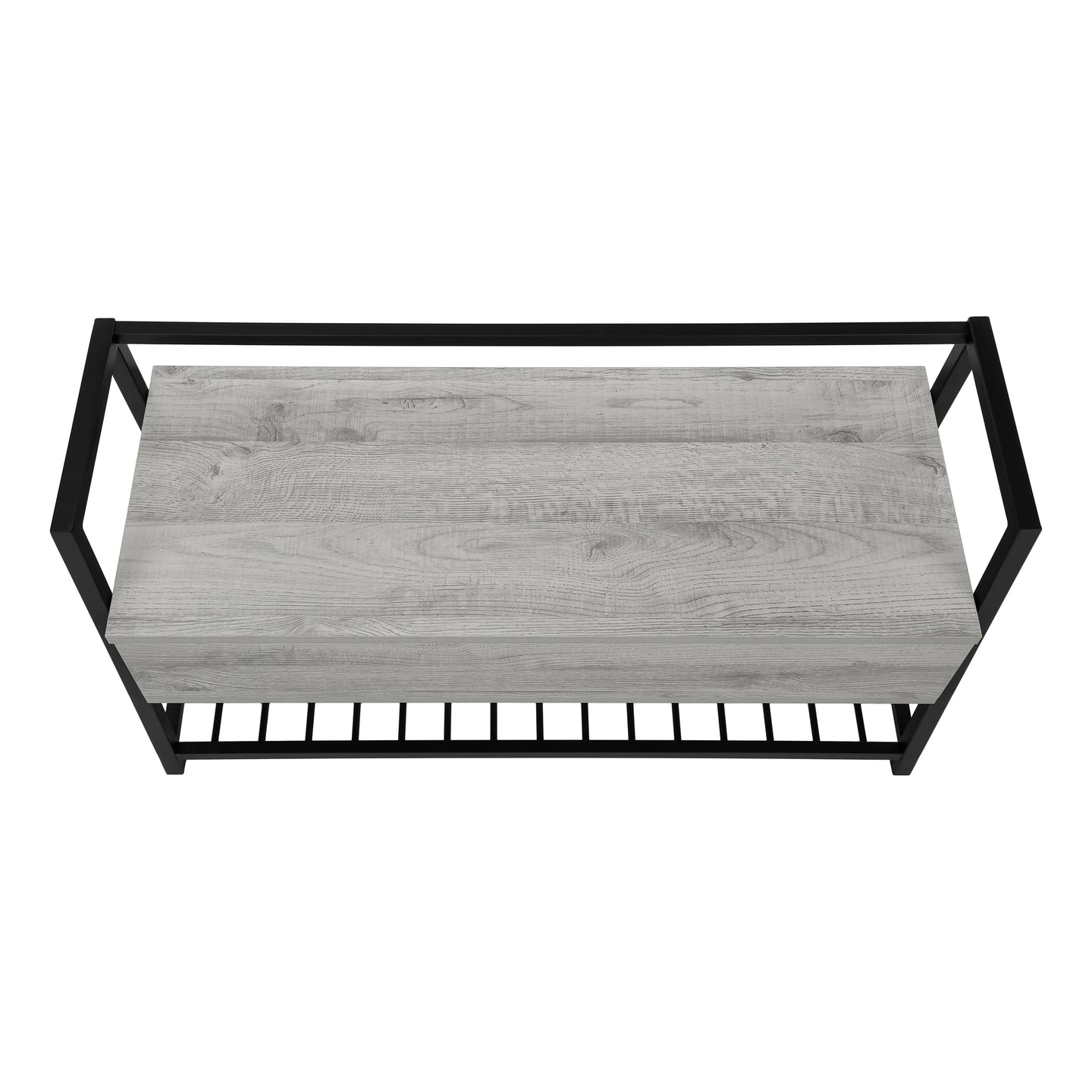 I 4500 Bench - 42"L / Grey Storage / Black Metal - Furniture Depot (7881124380920)