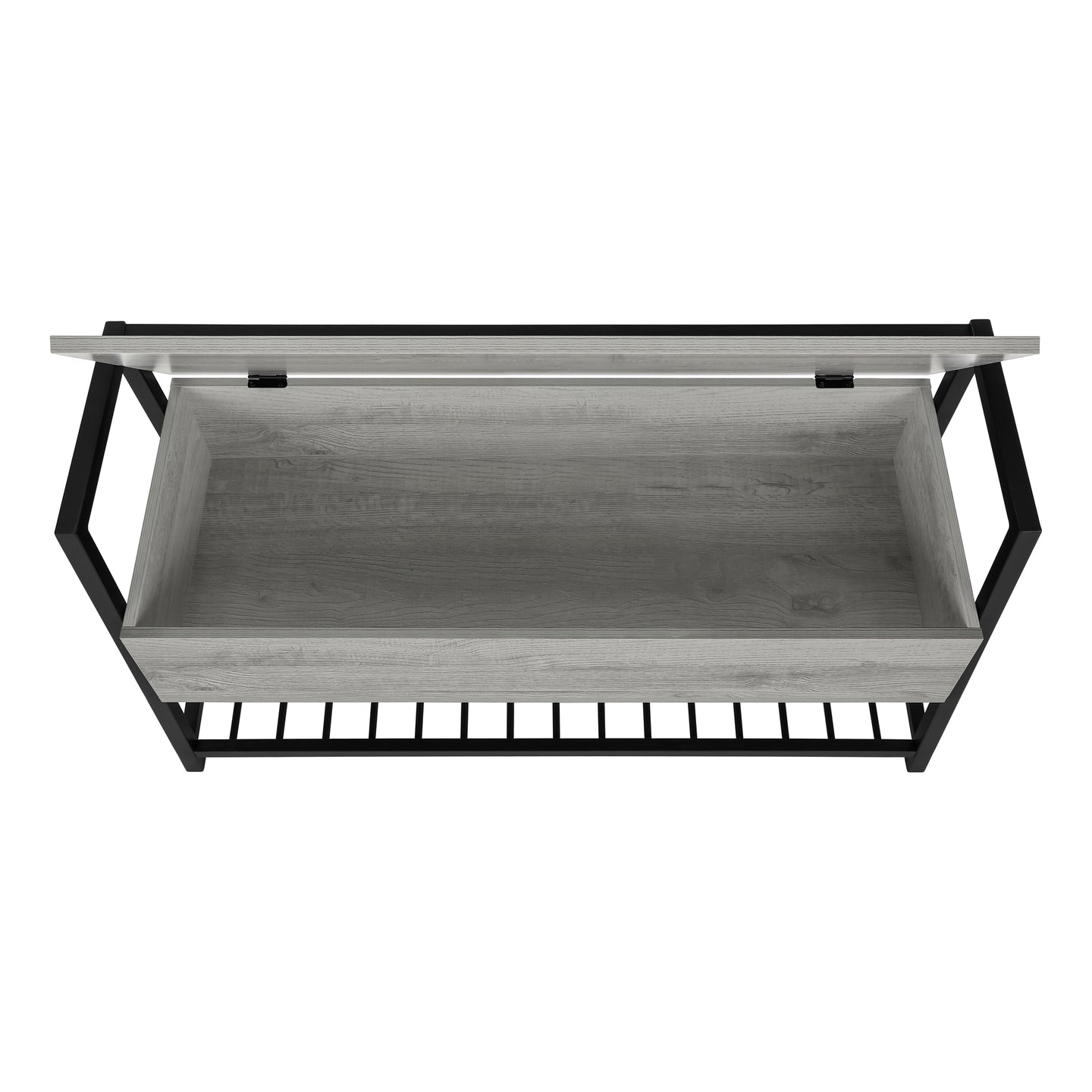 I 4500 Bench - 42"L / Grey Storage / Black Metal - Furniture Depot (7881124380920)