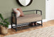 I 4501 Bench - 42"L / Dark Taupe Storage / Black Metal - Furniture Depot (7881124413688)