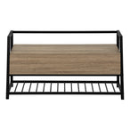 I 4501 Bench - 42"L / Dark Taupe Storage / Black Metal - Furniture Depot (7881124413688)