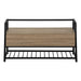 I 4501 Bench - 42"L / Dark Taupe Storage / Black Metal - Furniture Depot (7881124413688)