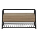I 4501 Bench - 42"L / Dark Taupe Storage / Black Metal - Furniture Depot (7881124413688)