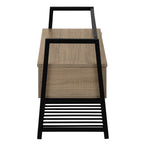 I 4501 Bench - 42"L / Dark Taupe Storage / Black Metal - Furniture Depot (7881124413688)