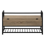 I 4501 Bench - 42"L / Dark Taupe Storage / Black Metal - Furniture Depot (7881124413688)