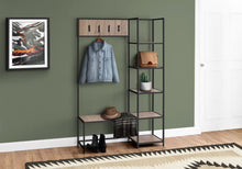 Load image into Gallery viewer, I 4511 Bench - 72&quot;H / Dark Taupe / Black Metal Hall Entry - Furniture Depot