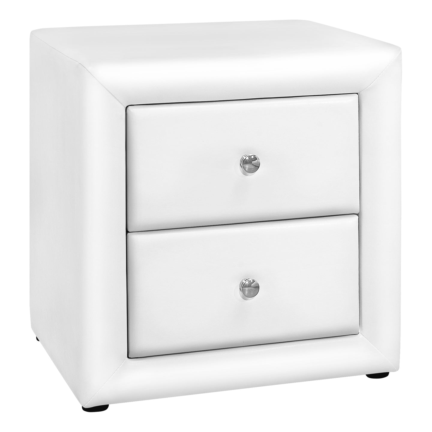 I 5600 Bedroom Accent - 21"H / White Leather-Look Night Stand - Furniture Depot (7881124643064)